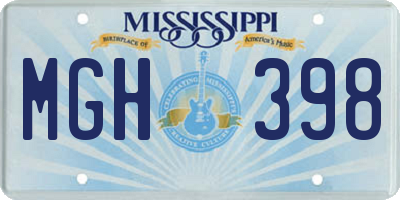 MS license plate MGH398