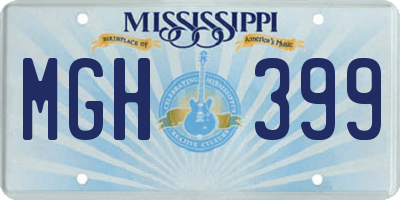 MS license plate MGH399