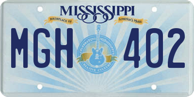 MS license plate MGH402