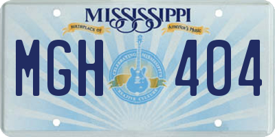 MS license plate MGH404