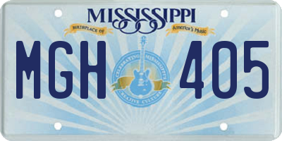MS license plate MGH405