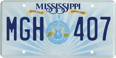 MS license plate MGH407
