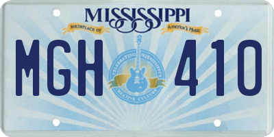MS license plate MGH410