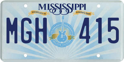 MS license plate MGH415