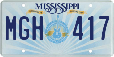 MS license plate MGH417