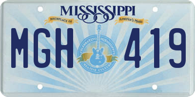 MS license plate MGH419