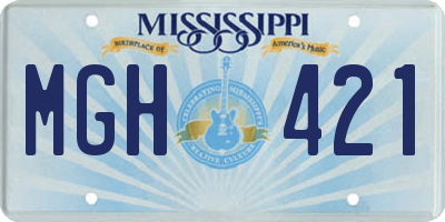 MS license plate MGH421