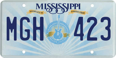 MS license plate MGH423