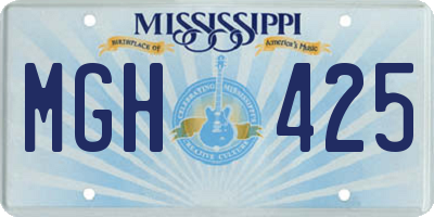 MS license plate MGH425