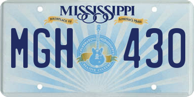 MS license plate MGH430