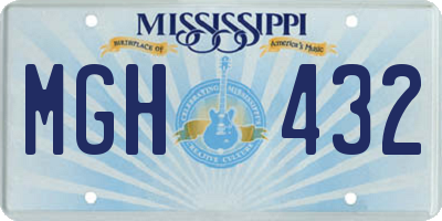 MS license plate MGH432
