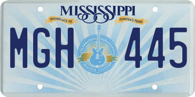 MS license plate MGH445