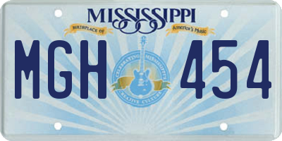MS license plate MGH454