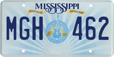 MS license plate MGH462