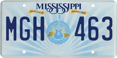 MS license plate MGH463