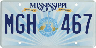 MS license plate MGH467