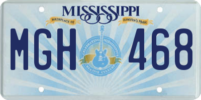 MS license plate MGH468