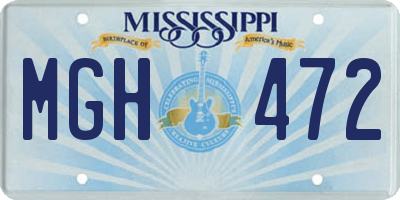 MS license plate MGH472