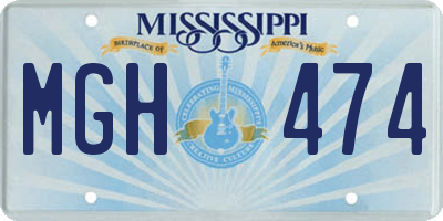 MS license plate MGH474