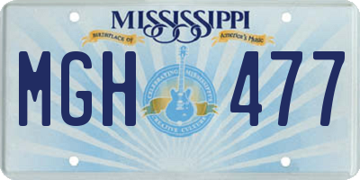 MS license plate MGH477