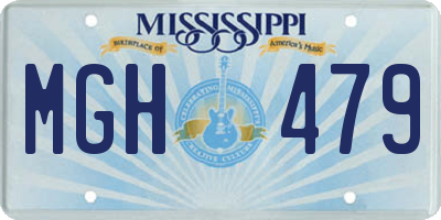 MS license plate MGH479