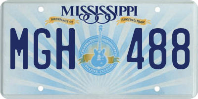 MS license plate MGH488