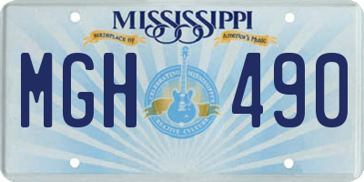 MS license plate MGH490