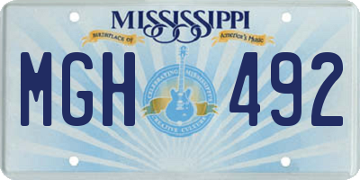 MS license plate MGH492