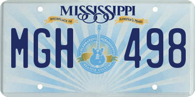 MS license plate MGH498