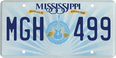 MS license plate MGH499