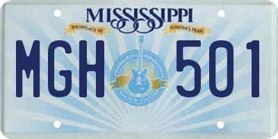 MS license plate MGH501