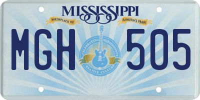 MS license plate MGH505