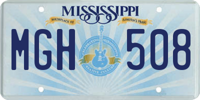 MS license plate MGH508