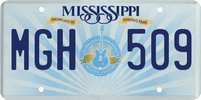 MS license plate MGH509