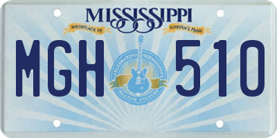 MS license plate MGH510