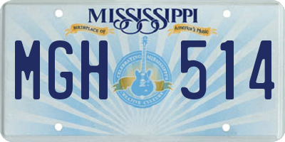 MS license plate MGH514