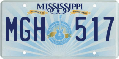 MS license plate MGH517