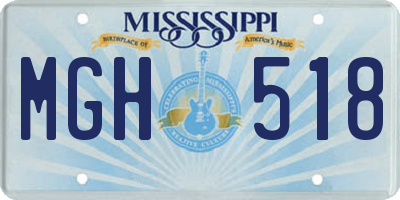 MS license plate MGH518
