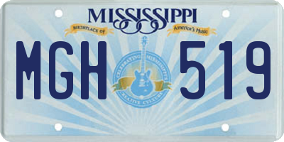 MS license plate MGH519