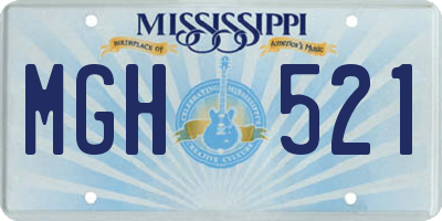 MS license plate MGH521