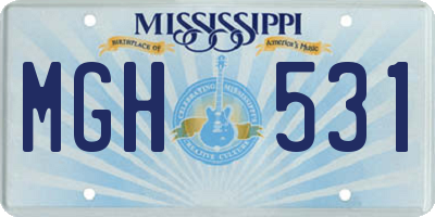 MS license plate MGH531