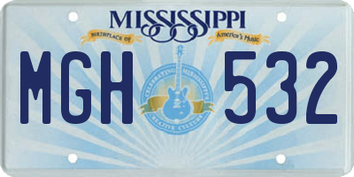 MS license plate MGH532