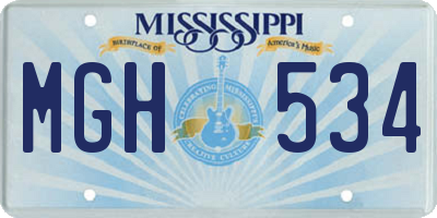 MS license plate MGH534