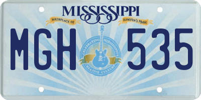 MS license plate MGH535