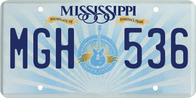 MS license plate MGH536