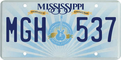 MS license plate MGH537