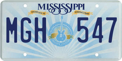 MS license plate MGH547