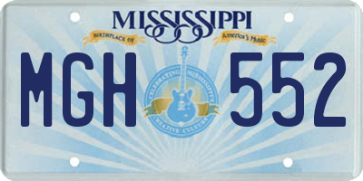 MS license plate MGH552