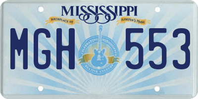 MS license plate MGH553
