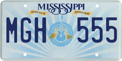 MS license plate MGH555